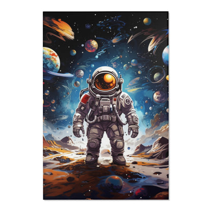 Galactic Voyage: Astronaut Journey in Celestial Star Cosmic Exploration - Area Rugs