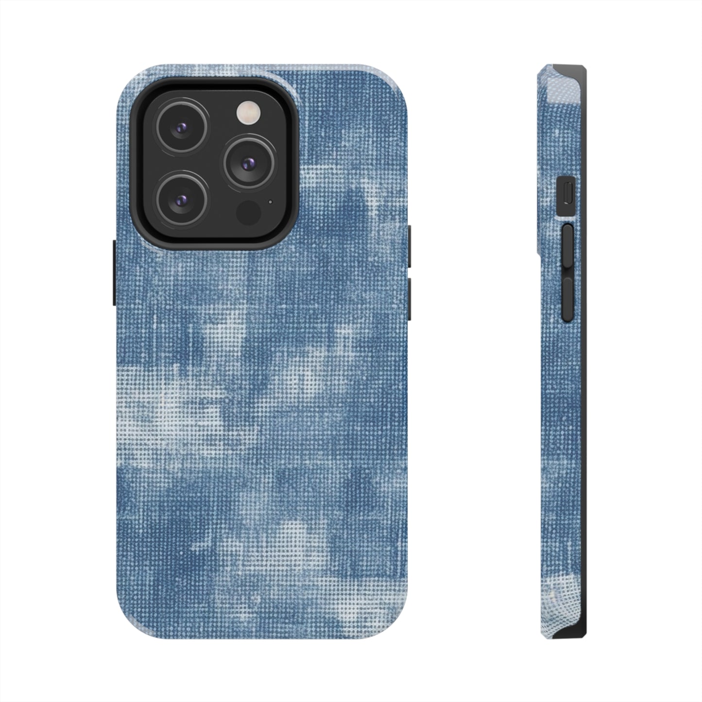 Faded Blue Washed-Out: Denim-Inspired, Style Fabric - Tough Phone Cases