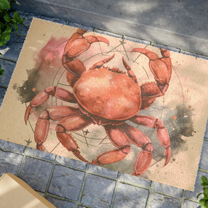 Zodiac Crab Cancer Astrology Style Door Coir Mat - Grade A Tufted Coir Coconut Fiber