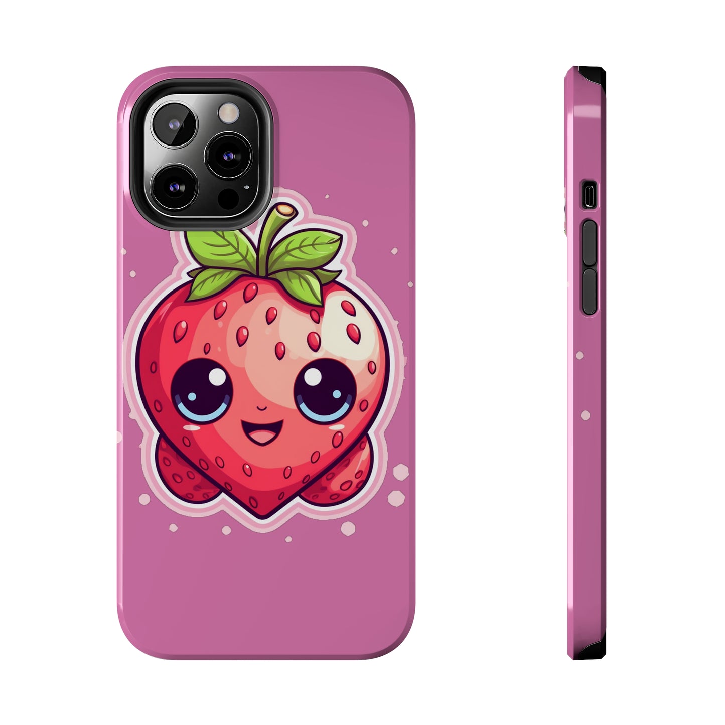 Kawaii Strawberry Adventure - Anime Classic Traditional Japanese Fruit - Otaku Artwork - Tough Phone Cases