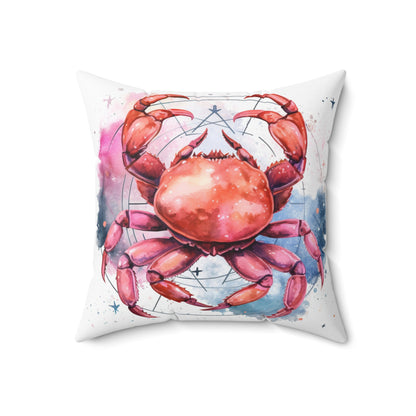 Cancer Star Sign - Elegant Zodiac Astrology Spun Polyester Square Pillow