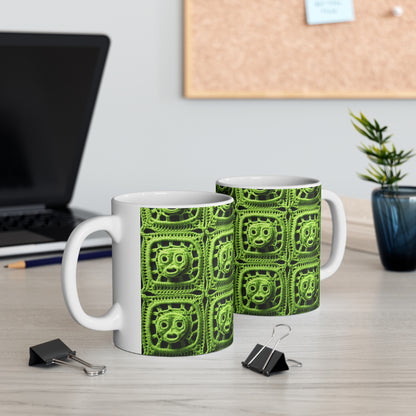 Halloween Green Alien Crochet Galactic Space Zombie Style - Taza de cerámica 11oz 