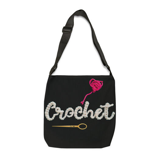 Crochet Love Gift - Heartfelt Fabric Fashion Collector Style - Adjustable Tote Bag (AOP)