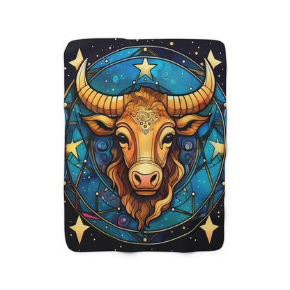 Taurus Constellation Zodiac Sign Astrology Cosmic Art - Sherpa Fleece Blanket