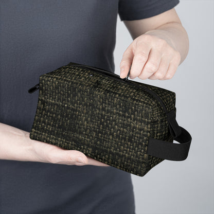 Sophisticated Seamless Texture - Black Denim-Inspired Fabric - Toiletry Bag