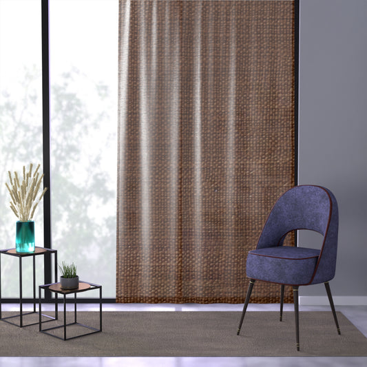 Marrón oscuro de lujo: tela con textura distintiva inspirada en la mezclilla - Cortina de ventana 
