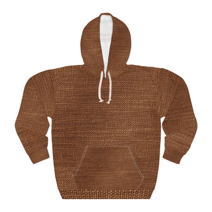 Marrón oscuro de lujo: tela con textura distintiva inspirada en la mezclilla - Sudadera con capucha unisex (AOP) 