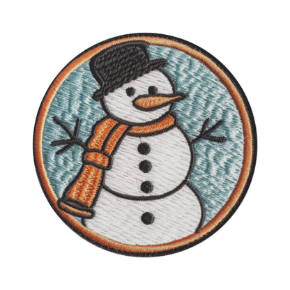 Snowman Embroidered Patch - Chenille Christmas Winter - Round Rug