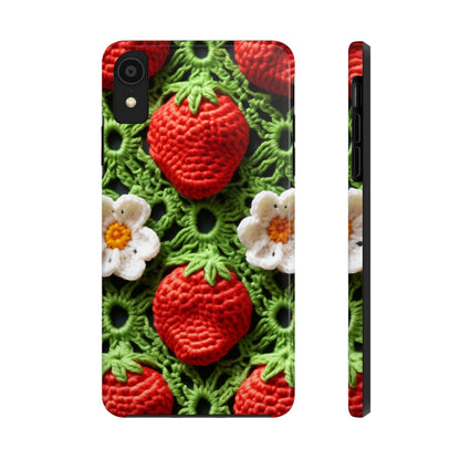 Strawberry Field Crochet - Forever Forest Greens - Fruit Berry Harvest Crop - Tough Phone Cases