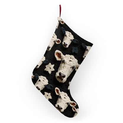 Crochet Cow Pattern Farm Animal Fabric Style - Christmas Stockings