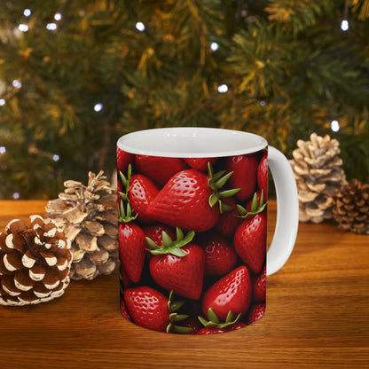 Selecciones de parches de fresa: decoración del hogar y regalos para el mejor fanático de las bayas - Taza de cerámica de 11 oz