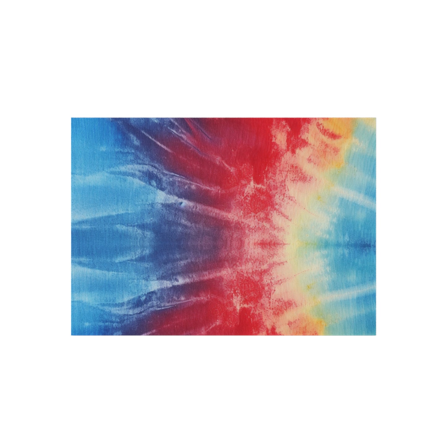 Rainbow Tie-Dye Denim: Vibrant Multi-Color, Fabric Design Spectacle - Outdoor Rug