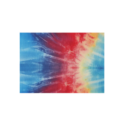 Rainbow Tie-Dye Denim: Vibrant Multi-Color, Fabric Design Spectacle - Outdoor Rug