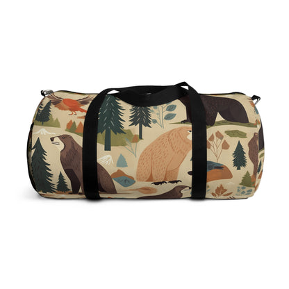 U.S. Wilderness Inspired: Grizzly Bears, Animals Pattern Duffel Bag