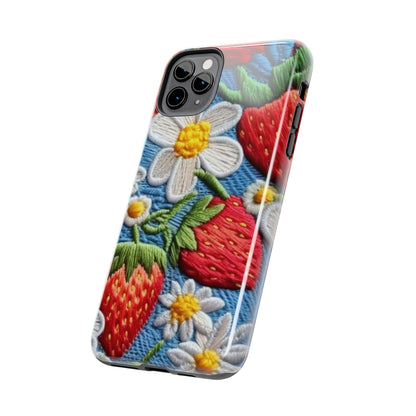 Orchard Berries: Juicy Sweetness from Nature's Garden - Fresh Strawberry Elegance - Tough Phone Cases