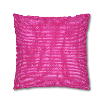 Hot Neon Pink Doll Like: Denim-Inspired, Bold & Bright Fabric - Spun Polyester Square Pillow Case