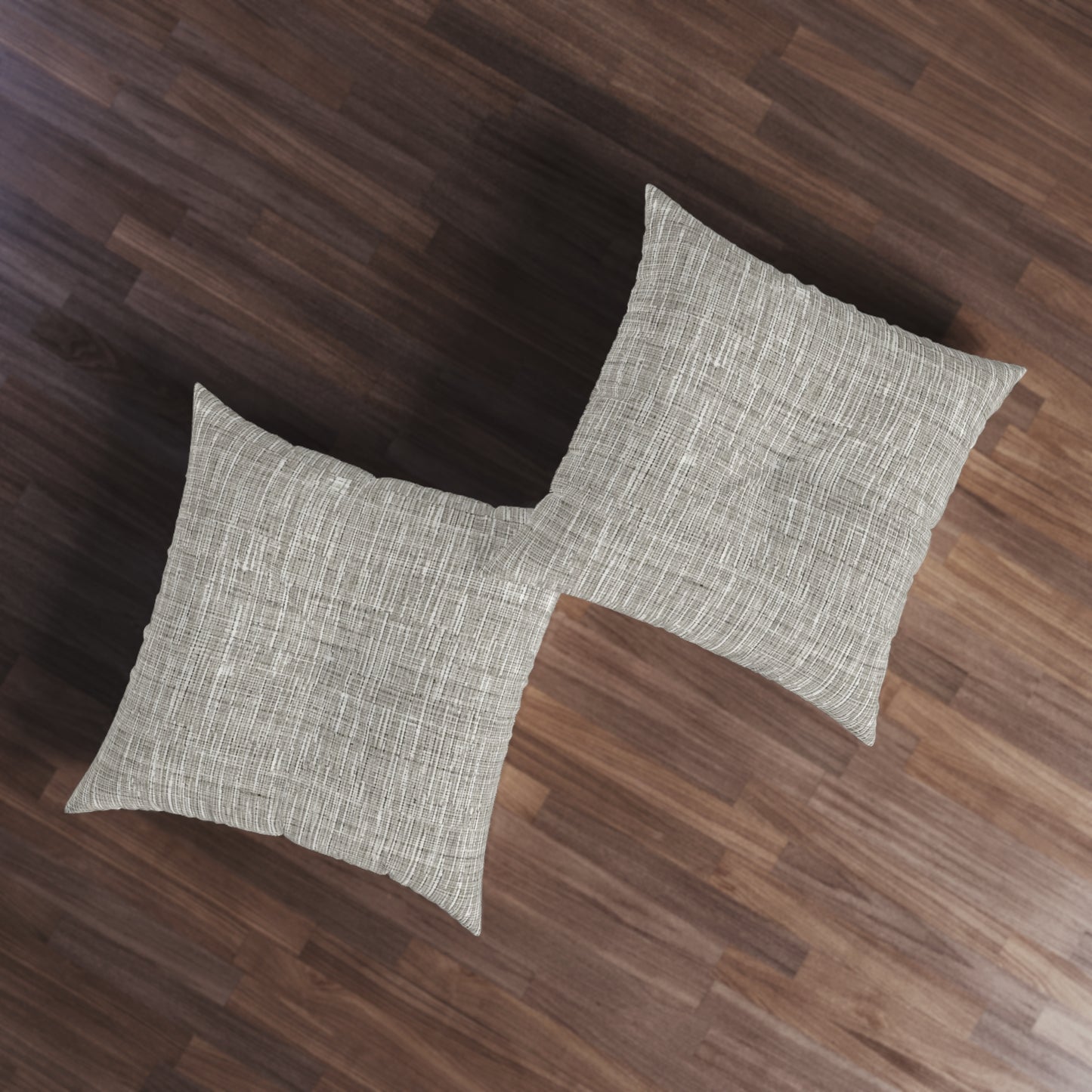 Silver Grey: Denim-Inspired, Contemporary Fabric Design - Tufted Floor Pillow, Square