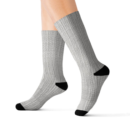 Chic White Denim-Style Fabric, Luxurious & Stylish Material - Sublimation Socks