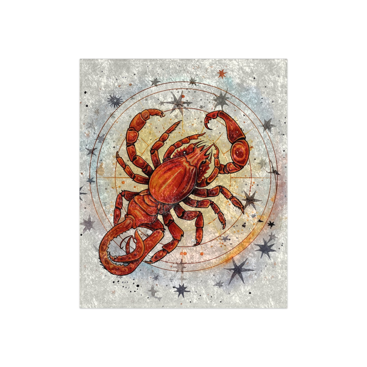 Prickly Scorpio Astrology - Sharp Zodiac Scorpion Celestial Horoscope - Crushed Velvet Blanket