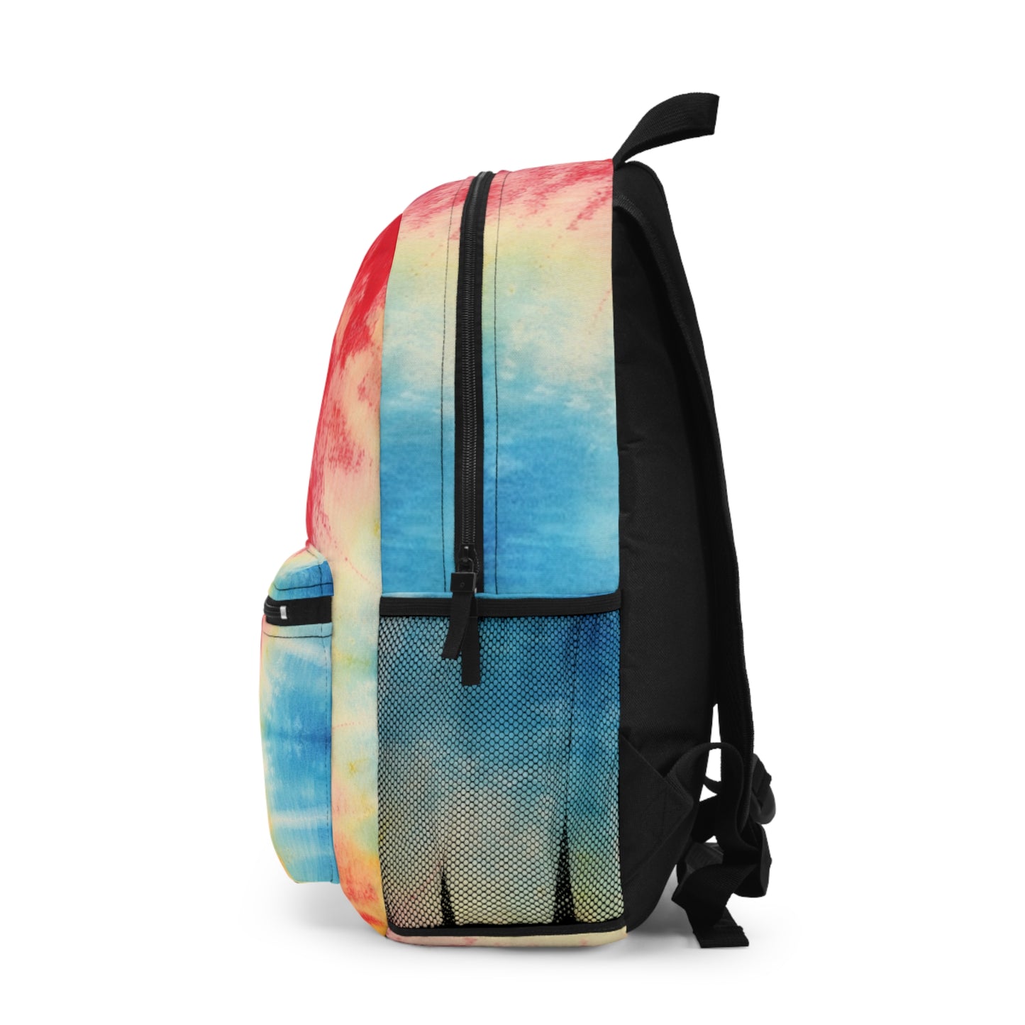 Rainbow Tie-Dye Denim: Vibrant Multi-Color, Fabric Design Spectacle - Backpack