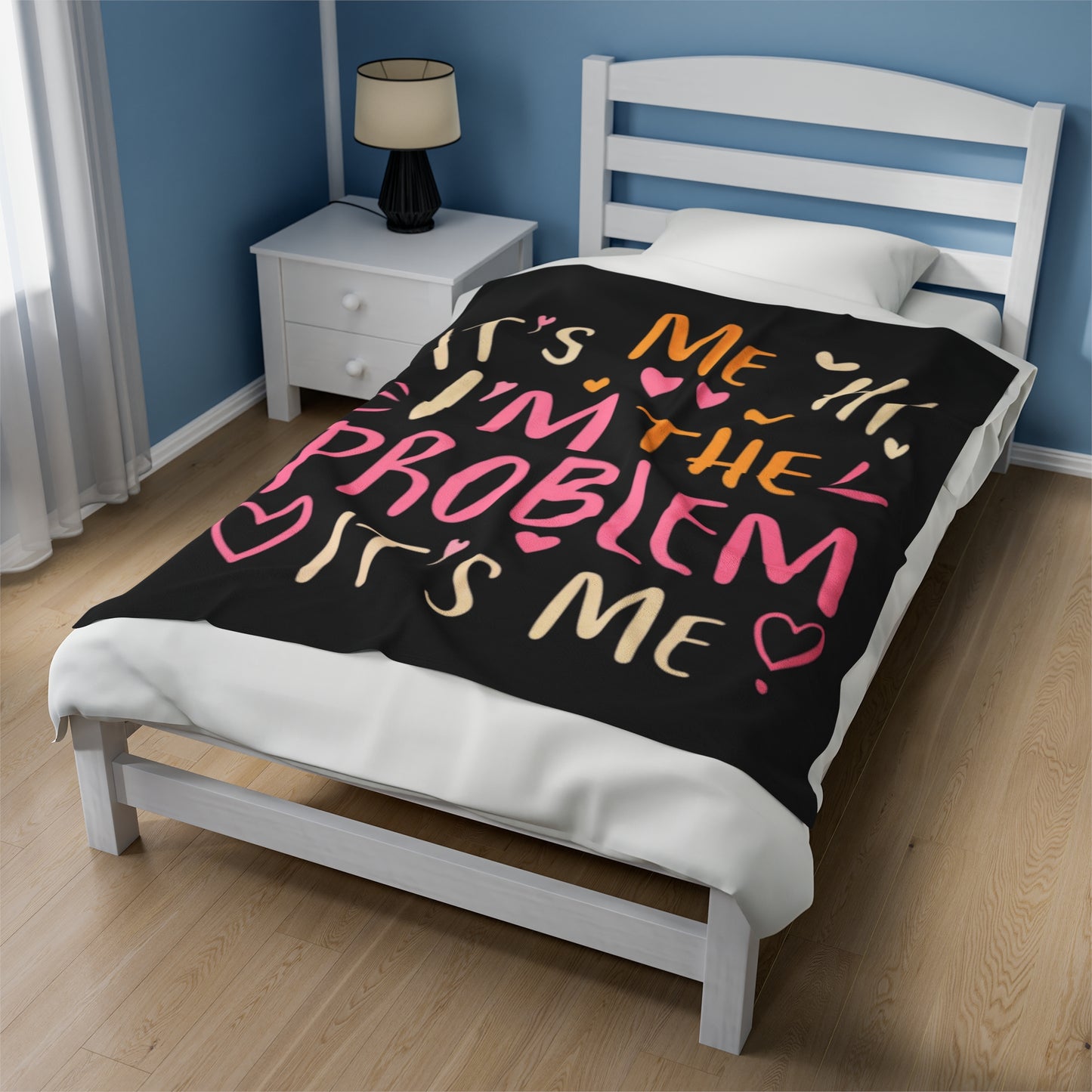 Its Me Hi Im The Problem Its Me - Retro Heart Valentine Gift - Velveteen Plush Blanket