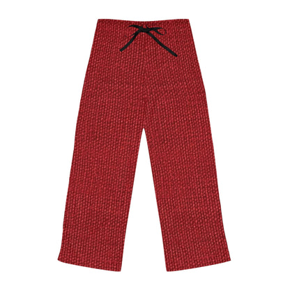 Rojo rubí atrevido: estilo apasionante de tela inspirado en la mezclilla - Pantalones de pijama para mujer (AOP)