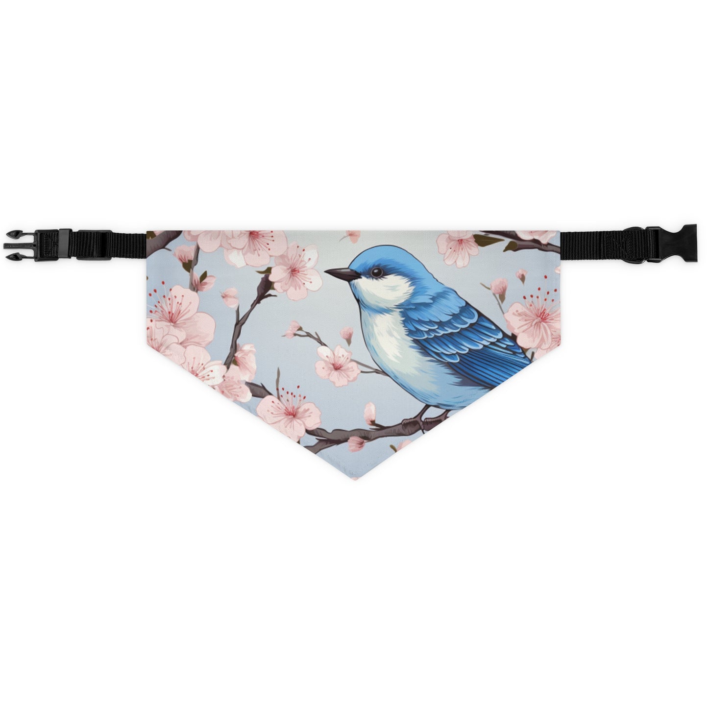 Cherry Blossom Tree Blue Bird Pet Bandana Collar