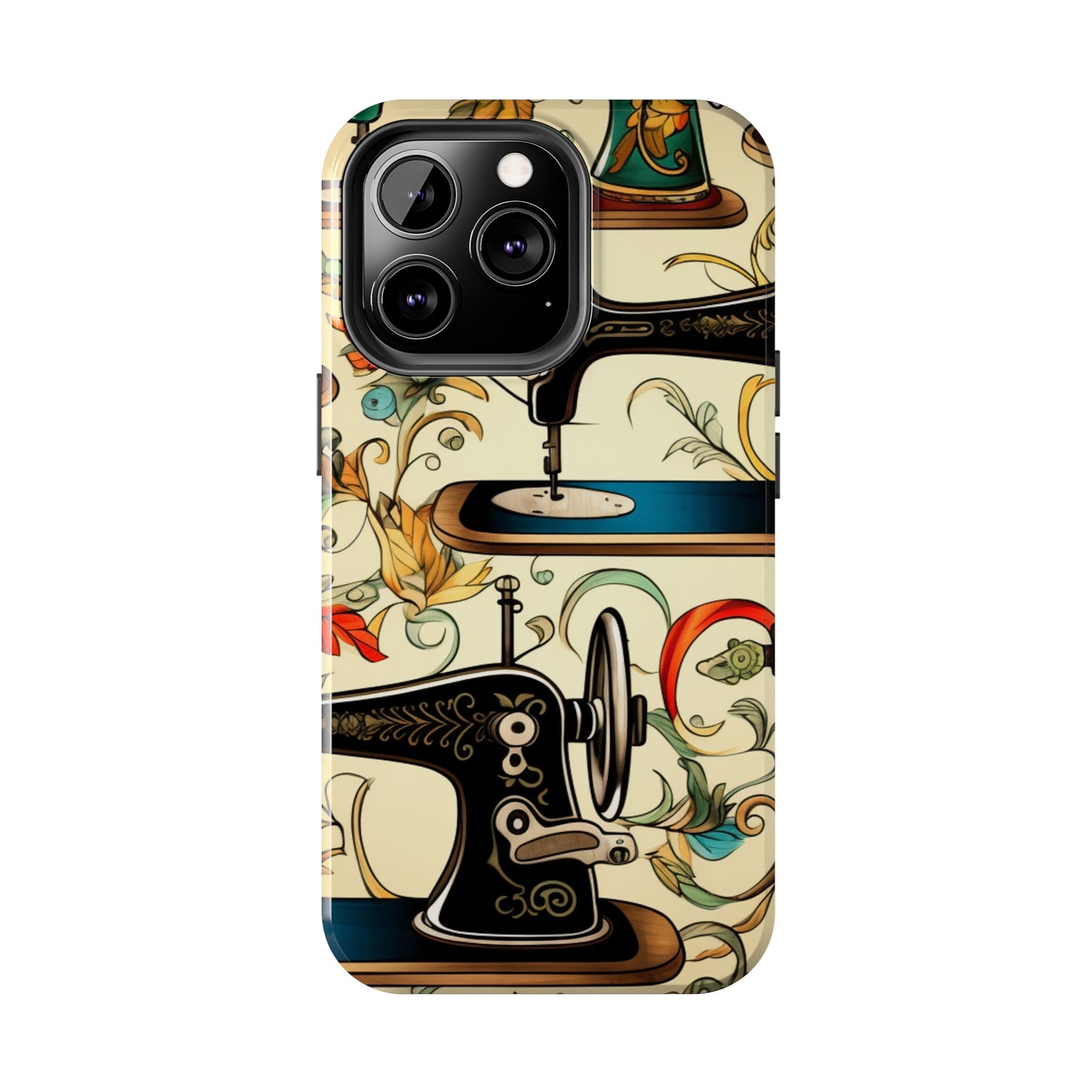 Classic Sewing Machines and Vibrant Thread Spools Pattern, Tailoring and Quilting - Tough Phone Cases