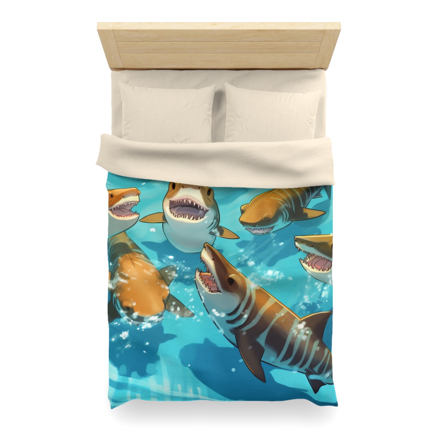 Tiger Shark: Ocean Marine Wildlife - Underwater - Microfiber Duvet Cover