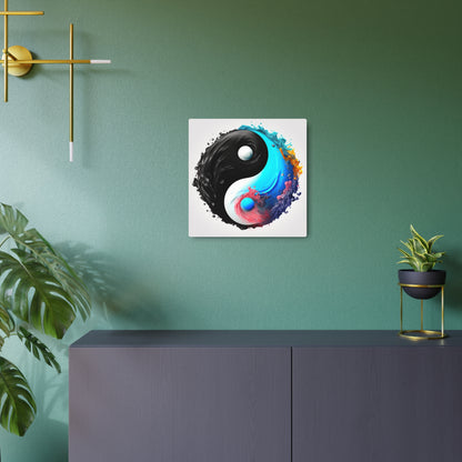 Yin Yang Symbol, Colorful Paint Style - Artistic Decor - Metal Art Sign