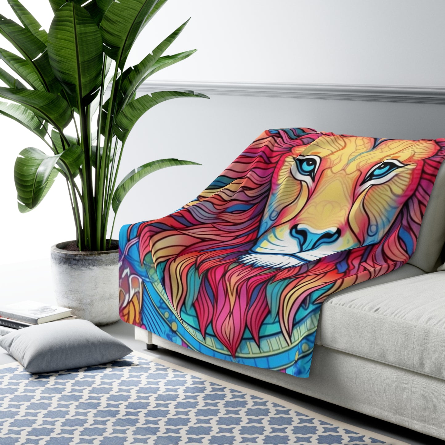 Astrological Leo - Cosmic Zodiac Constellation, Lion Symbol Art - Sherpa Fleece Blanket