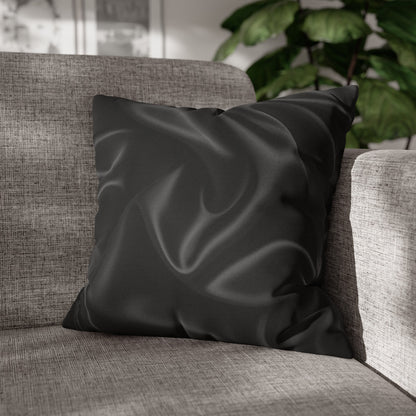 Black Silk, Spun Polyester Square Pillowcase