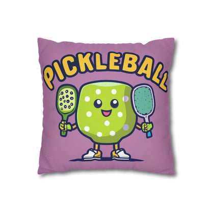 Pickleball Anime kawaii - Gráfico de dibujos animados - Personaje deportivo - Funda de almohada cuadrada de poliéster hilado 