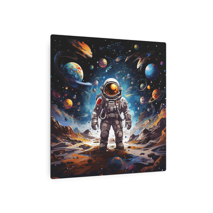 Galactic Voyage: Astronaut Journey in Celestial Star Cosmic Exploration - Metal Art Sign