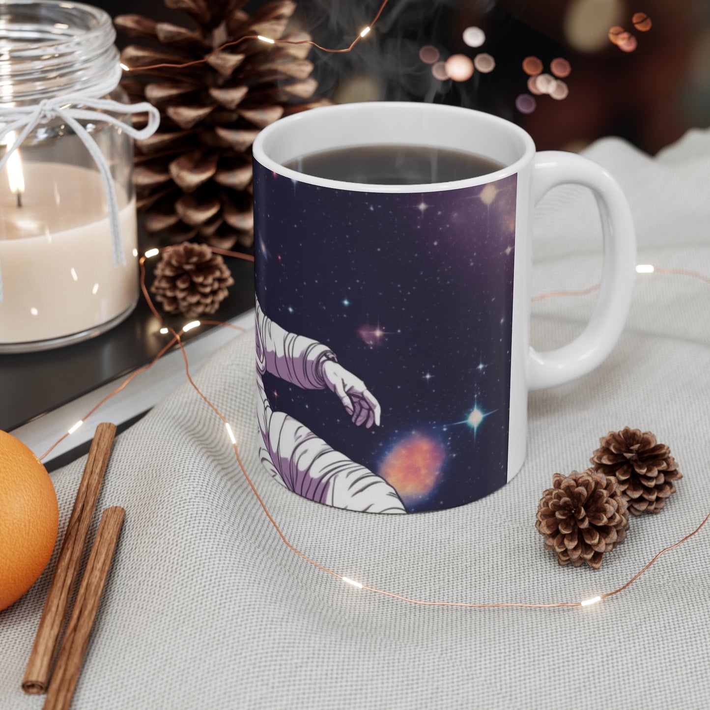 Astro Pioneer - Star-filled Galaxy Illustration - Ceramic Mug 11oz