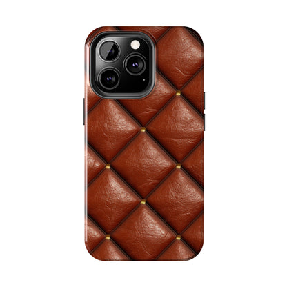 Brown Leather Cognac Pattern Rugged Durable Design Style - Tough Phone Cases