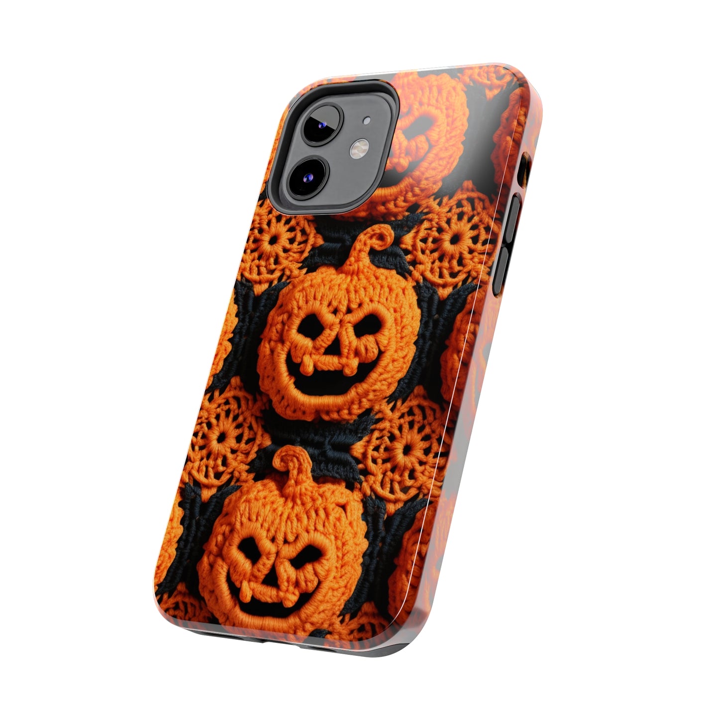 Halloween Crochet Pumpkin Scary Horror Festive Holiday Pattern - Tough Phone Cases