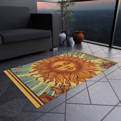 Sun Tarot Card Symbol of Growth, Life, and Radiance - Outdoor Rug