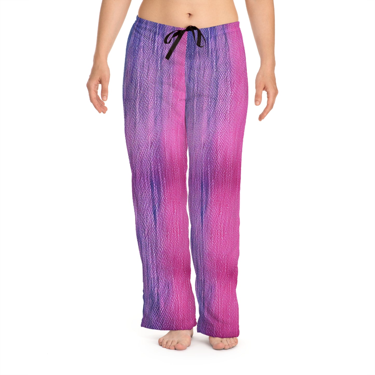 Dual Delight: Daydream de mezclilla mitad rosa y azul - Pantalones de pijama para mujer (AOP) 