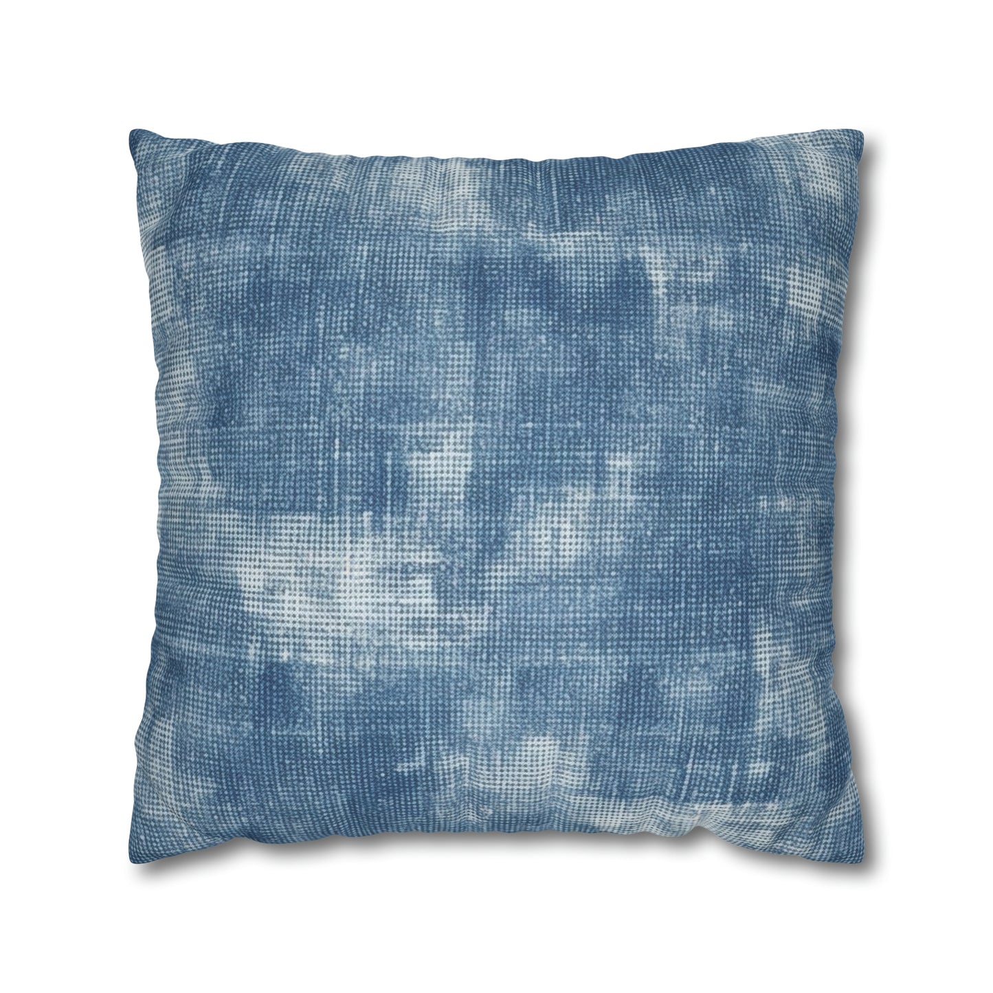 Faded Blue Washed-Out: Denim-Inspired, Style Fabric - Spun Polyester Square Pillow Case