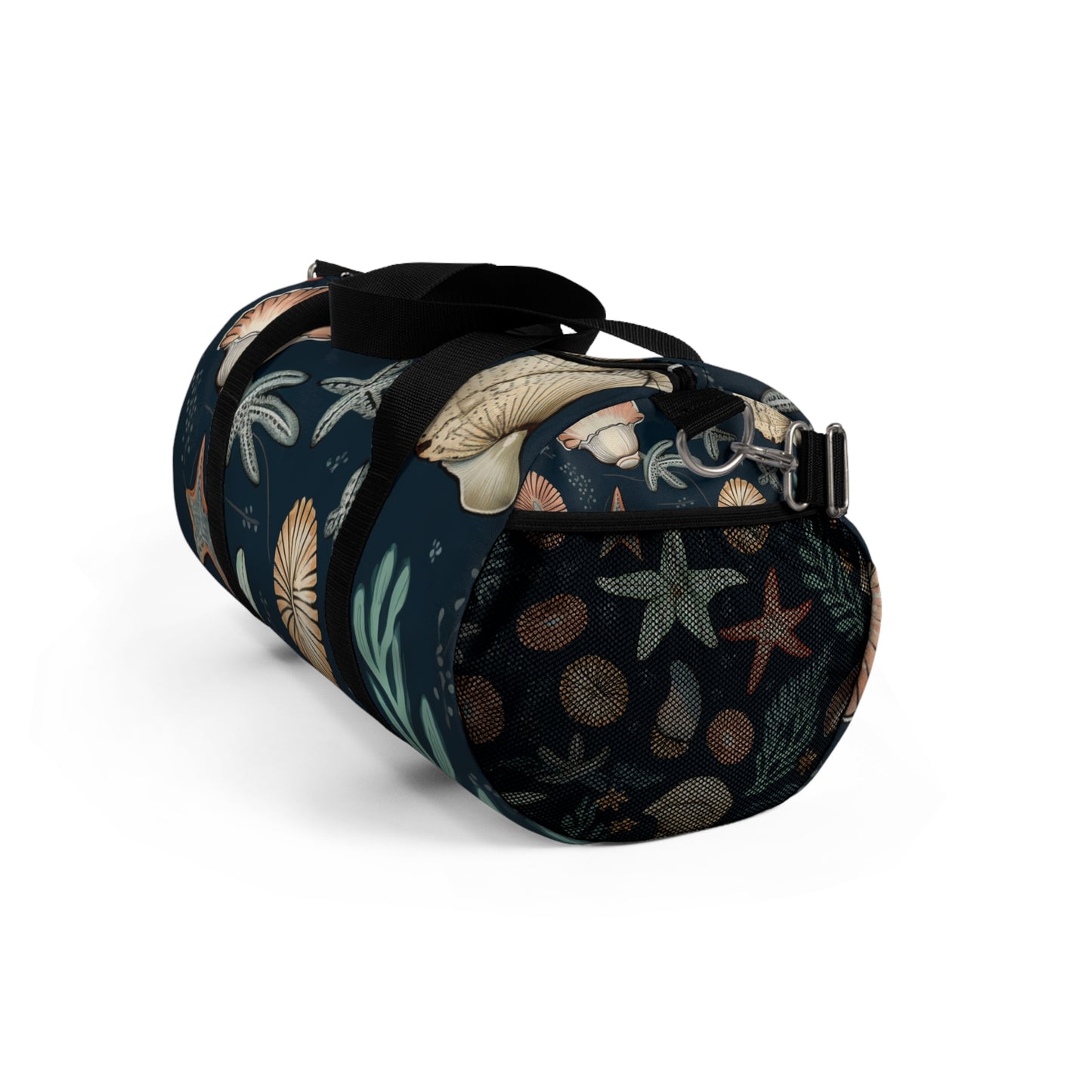 Hand-Drawn Seashells & Starfish Marine-Inspired Pattern Duffel Bag