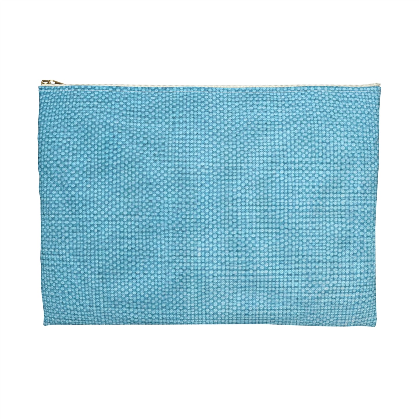 Bright Aqua Teal: Denim-Inspired Refreshing Blue Summer Fabric - Accessory Pouch