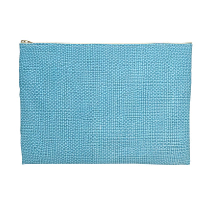 Bright Aqua Teal: Denim-Inspired Refreshing Blue Summer Fabric - Accessory Pouch