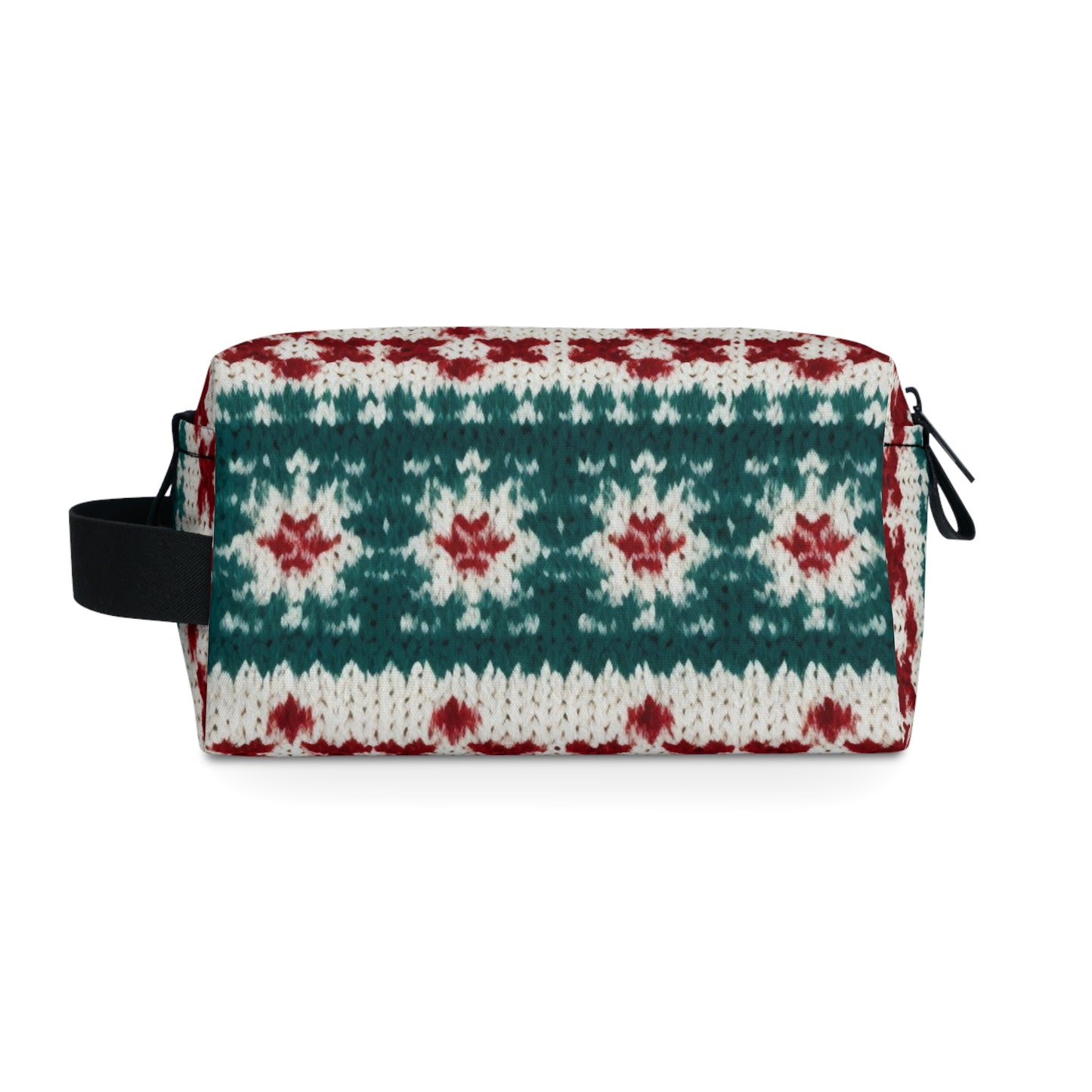 Christmas Knit Crochet Holiday, Festive Yuletide Pattern, Winter Season - Toiletry Bag