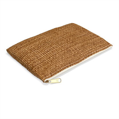 Brown Light Chocolate: Denim-Inspired Elegant Fabric - Accessory Pouch