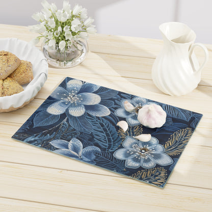 Flower Blossom Embroidery Floral on Denim Style - Cutting Board