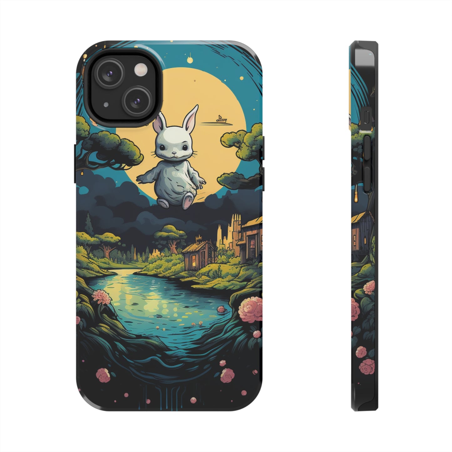 White Rabbit Mystery Psychedelic Fantasy Anime Cartoon Bunny - Tough Phone Cases