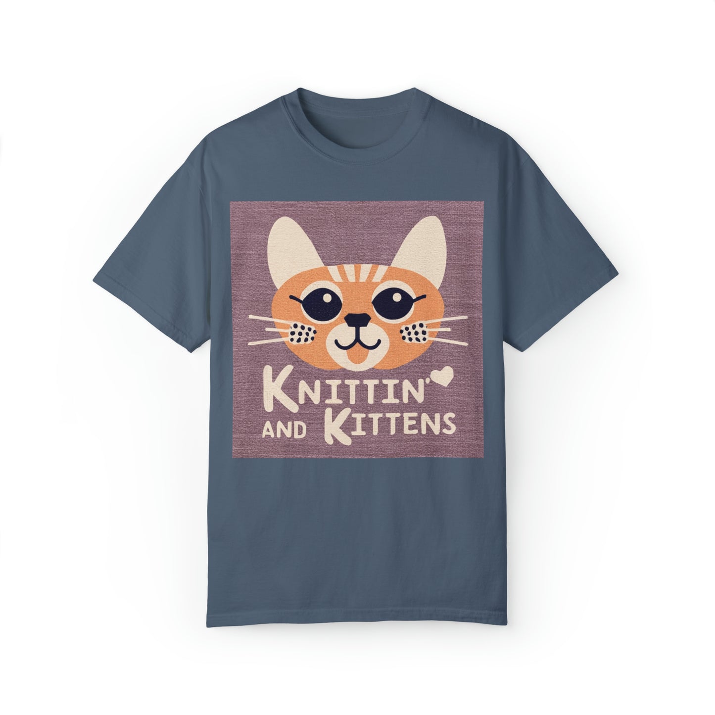 Crafty Cat Lovers: Unique Knittin with Kittens - Unisex Garment-Dyed T-shirt