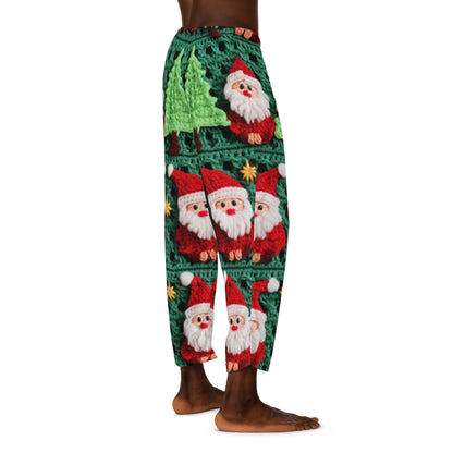 Santa Claus Crochet Pattern, Christmas Design, Festive Holiday Decor, Father Christmas Motif. Perfect for Yuletide Celebration - Men's Pajama Pants (AOP)