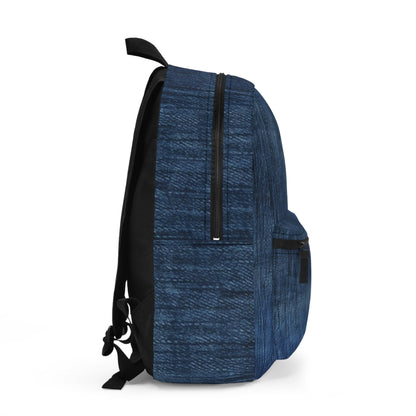 Indigo Splash: Washed Denim Reverie in Deep Blue - Backpack